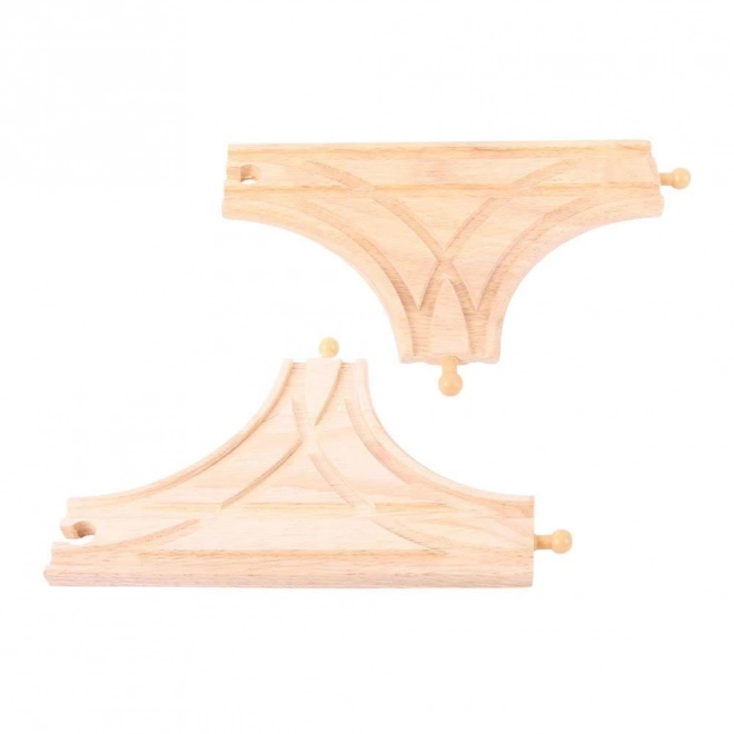 Treci intersecție feroviară Bigjigs Rail, set 2 piese