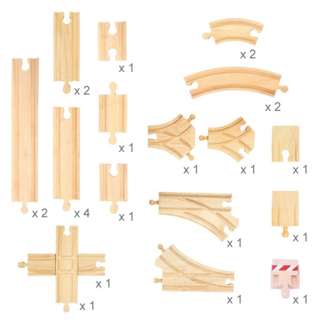 Set Bigjigs Rail Piese De Șine Din Lemn 25 De Piese