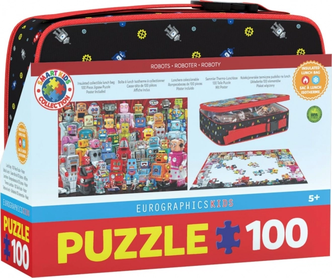 Puzzle Eurographics Roboti 100 Piese în Cutie Termică