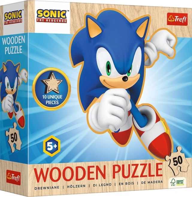 Puzzle din lemn Sonic fericit