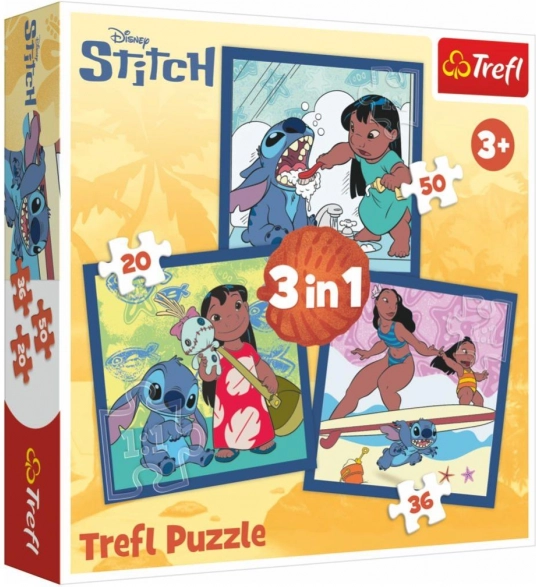 Puzzle 3v1 Lilo & Stitch - Timp cu Stitch