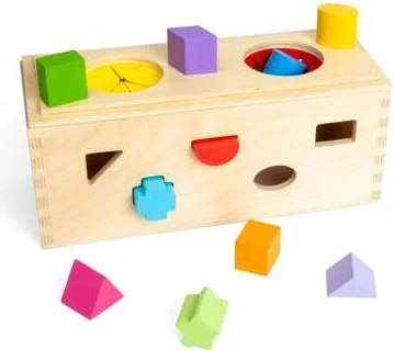 Bigjigs Toys Cutie misterioasă din lemn pentru introducerea și sortarea formelor