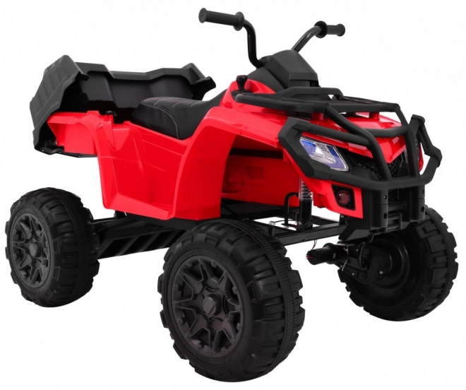 ATV Quad XL la baterie pentru copii Roșu + tracțiune 4x4 + suport bagaje + start lent + EVA + LED audio