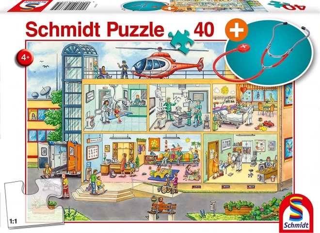 Puzzle spital de copii cu stetoscop SCHMIDT