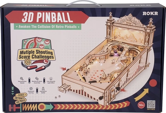 Puzzle 3D Din Lemn Automat Pinball