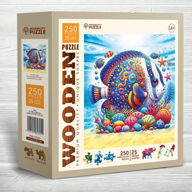 Puzzle din lemn peștele exotic cu 250 de piese