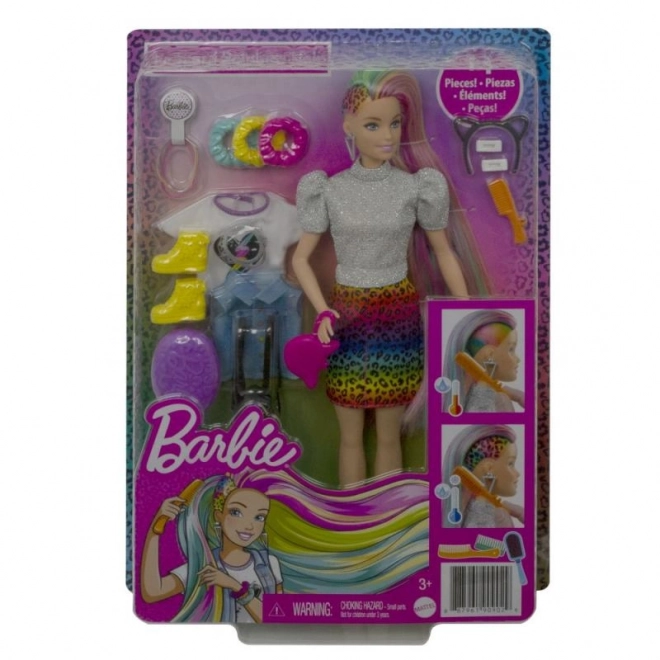 Păpușă Barbie Coafură Culoare Leopard