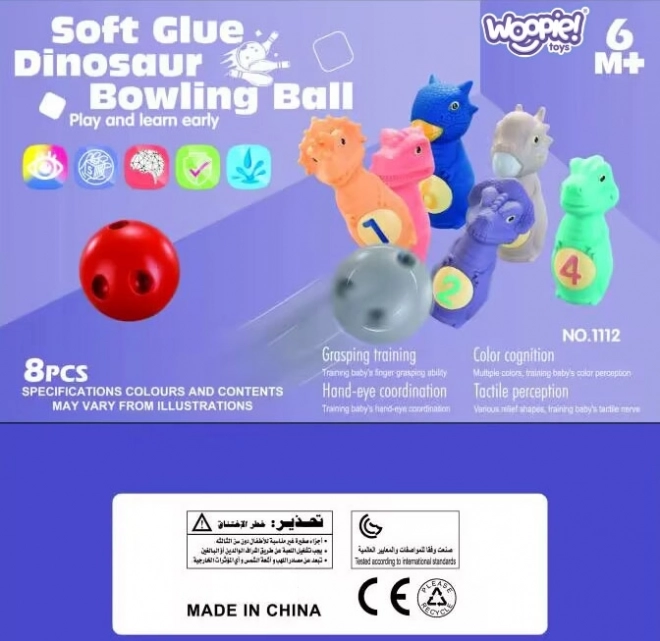 Jucărie senzorială popice pentru bebeluși Woopie