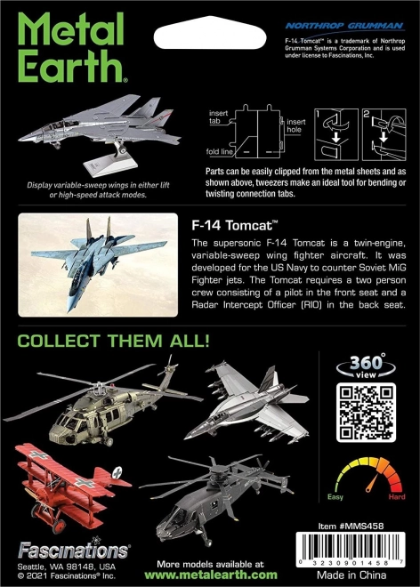 Puzzle 3D sob metal f-14 tomcat