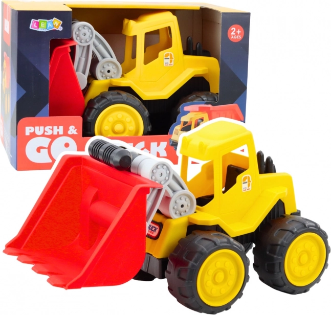 Excavator de jucărie pentru copii cu cupă mobilă galbenă