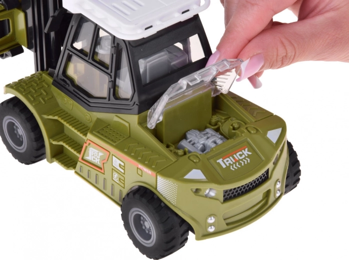 Compartiment de depozitare deschizibil și roți din cauciuc