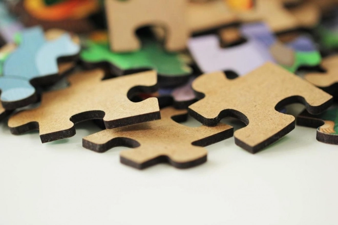 Puzzle din lemn foci fericite