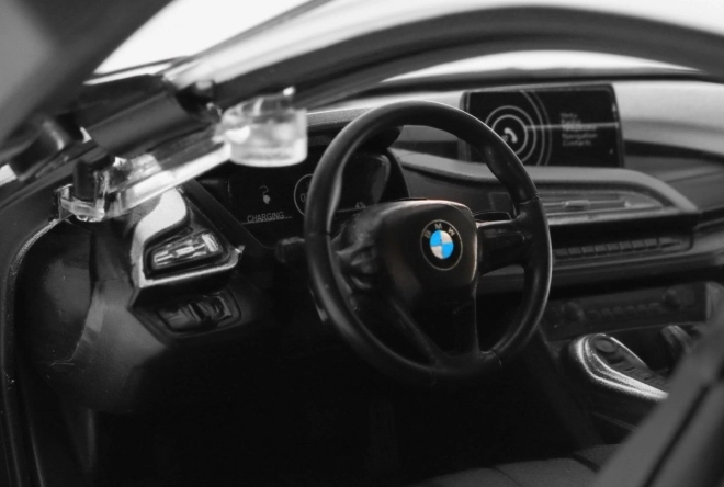 Mașinuță electrică BMW i8 albă Rastar cu telecomandă