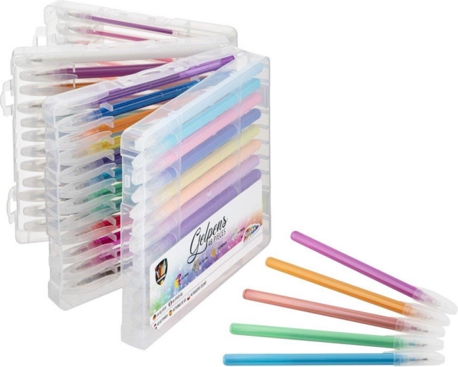 Pixuri cu gel în cutie din plastic – set 48 bucăți