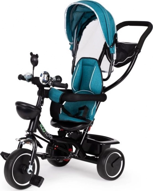 Tricicletă cu scaun rotativ și copertină pentru copii Ecotoys