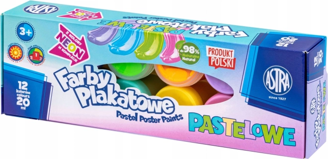 Tempera ASTRA pastel 12×20 ml, 2 neon