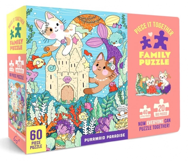 Puzzle de familie Purrmaid Paradise 60 piese