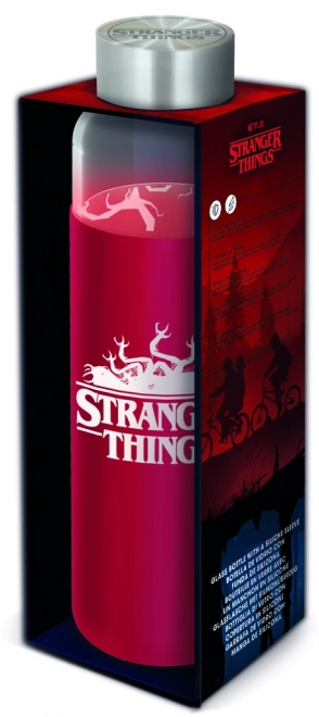 Sticlă de sticlă cu înveliș de silicon cu motiv Stranger Things