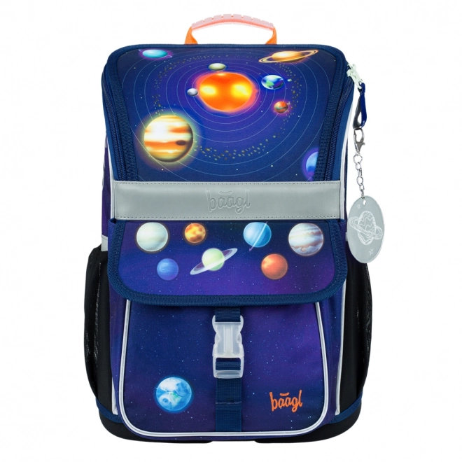 Set școlar 3 piese Baagl Zippy Planete: ghiozdan, penar, sac