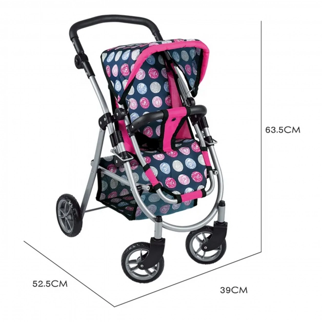 Carucior pentru papusi ajustabil Woopie Royal cu 4 roti