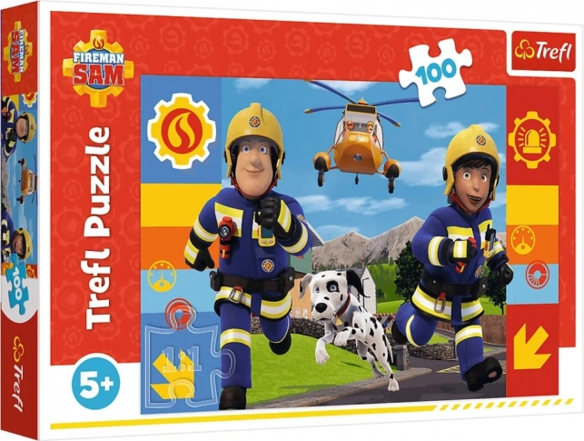 Puzzle 100 piese – mereu de ajutor POMPIERUL SAM TREFL