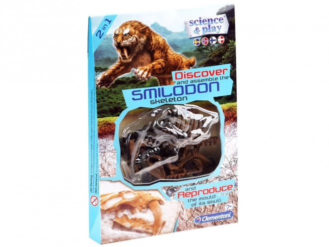 Kit de construcție schelet Smilodon Clementoni