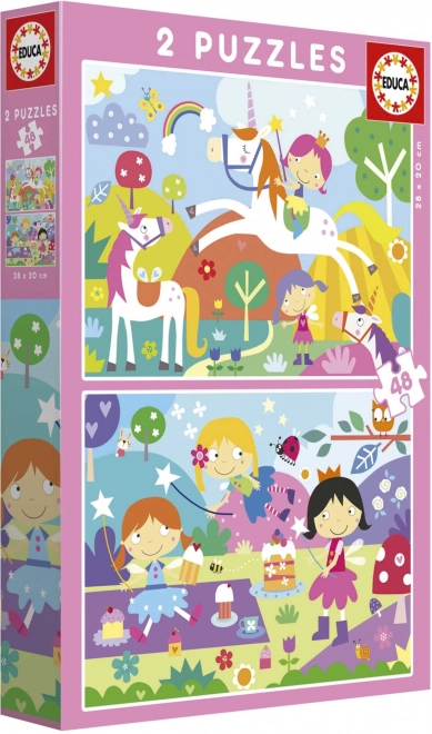 Educa puzzle unicorni și zâne