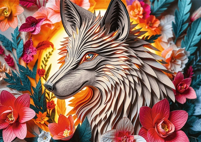 paper art puzzle: lupul 1000 piese