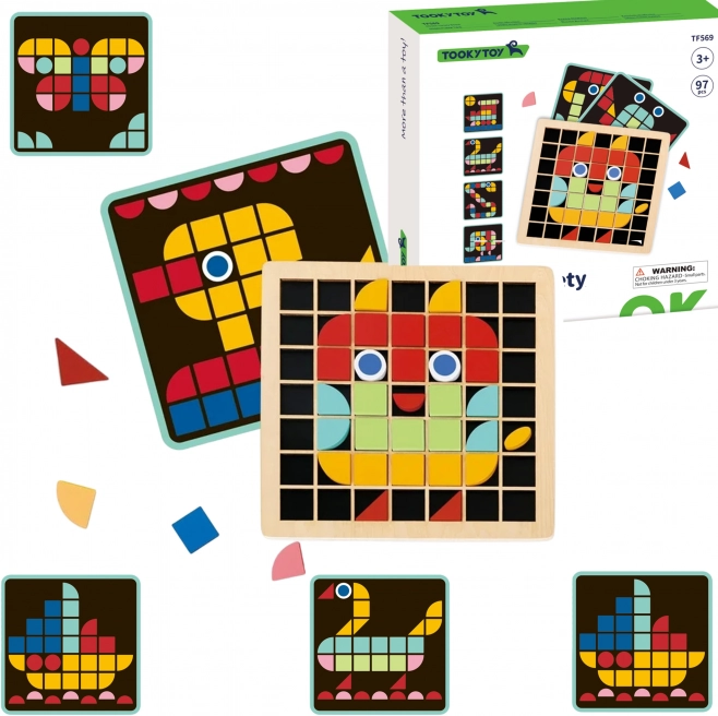Mozaic din lemn Tooky Toy Montessori