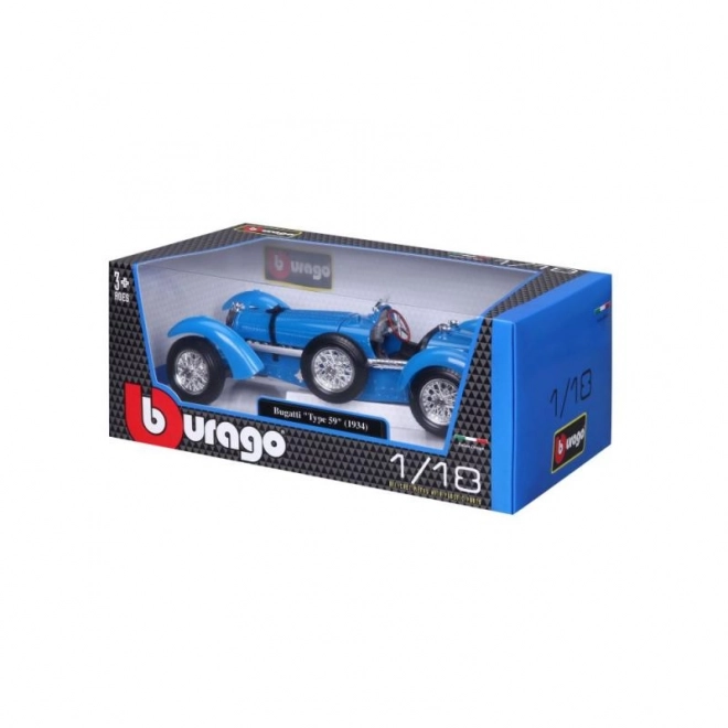 Model colecție Bburago Bugatti Type 59 albastru