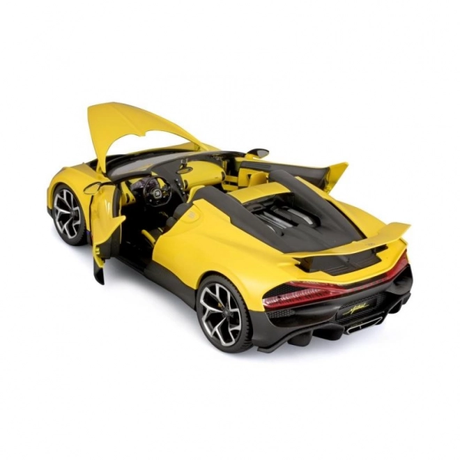 Model auto Bburago Bugatti Mistral galben la scară 1:18