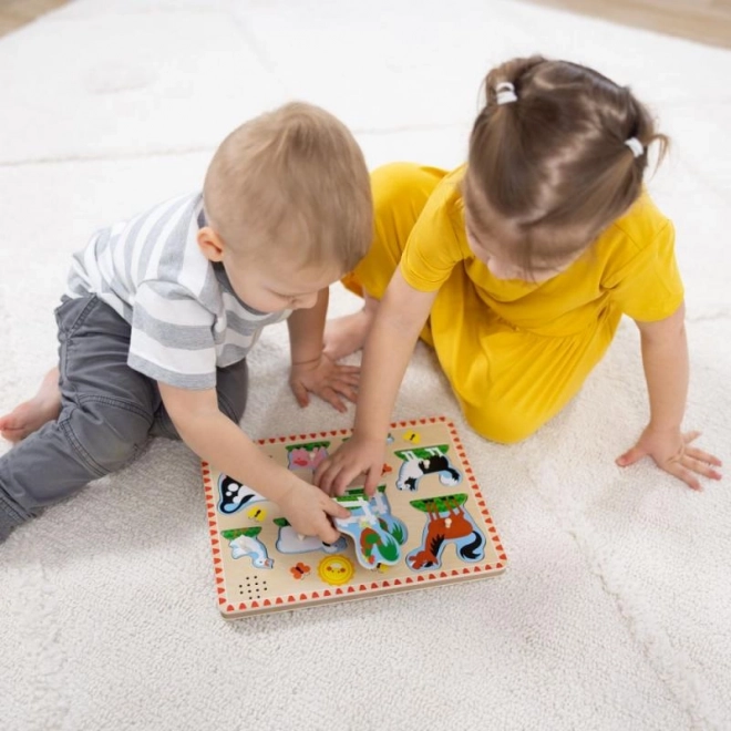 Melissa & Doug puzzle din lemn cu sunete