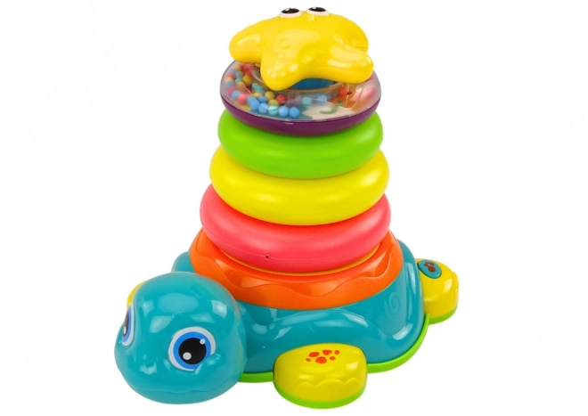 Piramida broasca testoasă 2în1 Puzzle Roți Lumină Sunete