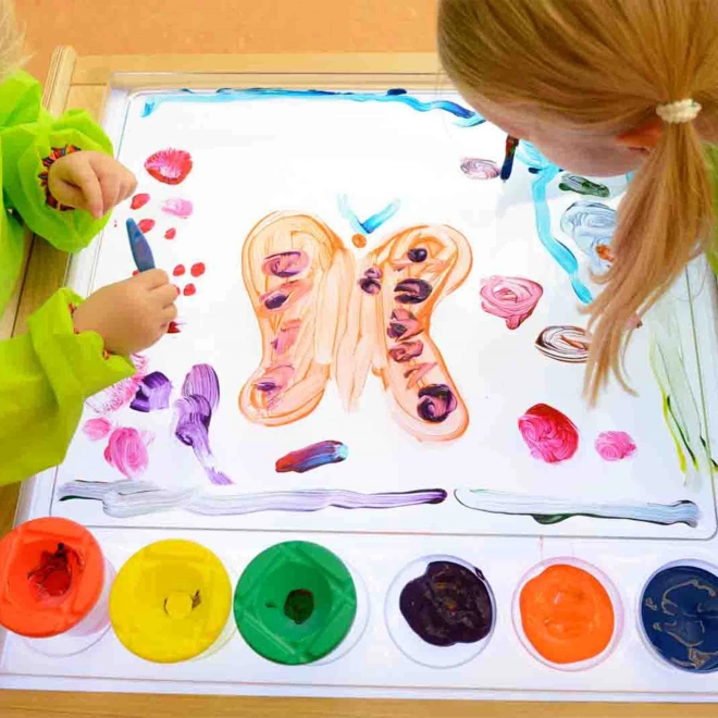 Masterkidz ramă senzorială cu panou LED și tăviță de pictat transparentă