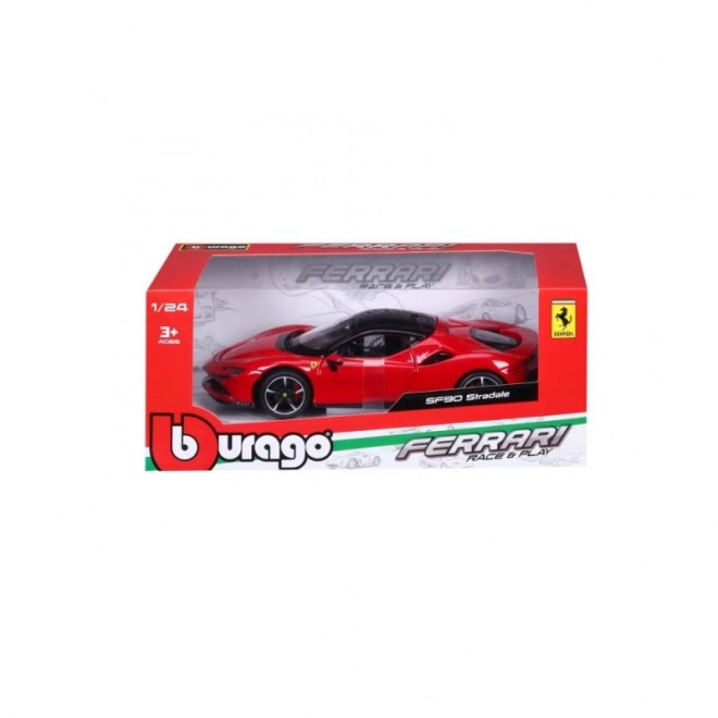 Mașina de jucărie Ferrari SF90 Stradale roșie 1:24