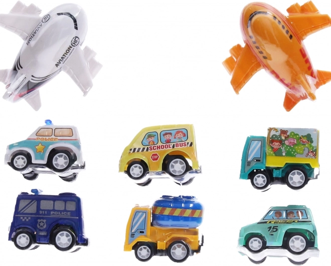 Set vehicule transportabile 8 bucăți 7 cm