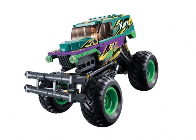 set de construcție auto de cursă Sluban Bigfoot viteză verde-mov