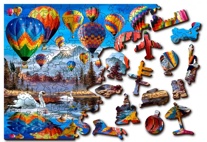 puzzle de lemn călătorie liniștită 2 în 1, 600 piese