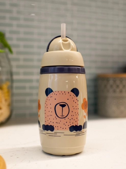 Cana izolantă Tommee Tippee cu pai 266 ml gri
