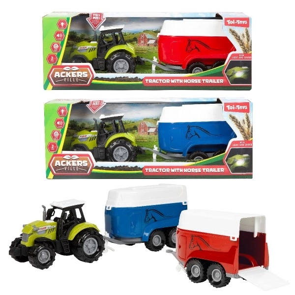 Tractor cu remorcă pentru cai cu efecte de lumină și sunet