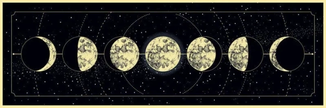 Puzzle panoramic Galaxy Fazele lunii 1000 piese