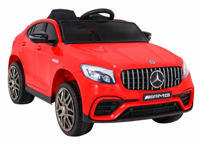 Mercedes Benz GLC63S pentru copii roșu + telecomandă + tracțiune 4x4 + MP3 LED + EVA + pornire lentă