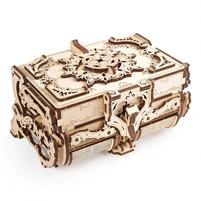 Puzzle 3D din lemn Ugears – casetă de bijuterii antică