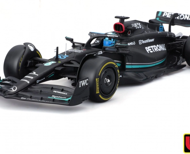 Mașina de jucărie Bburago Mercedes-AMG Petronas F1 W14 E Performance George Russell la scară 1:24