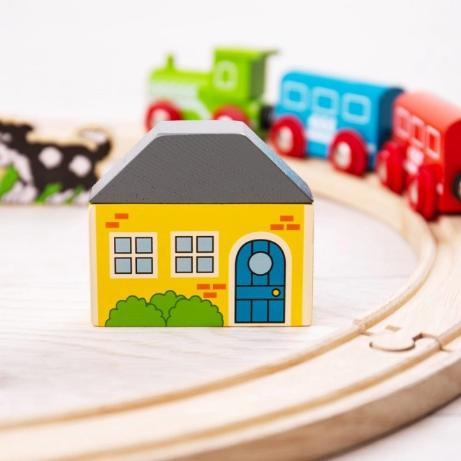 Prima mea Pista de tren Bigjigs Rail, 19 piese