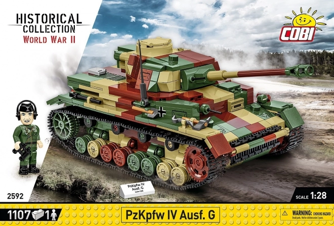 Tanc WWII PzKpfw IV Ausf.G - Set de construcție 1107 piese