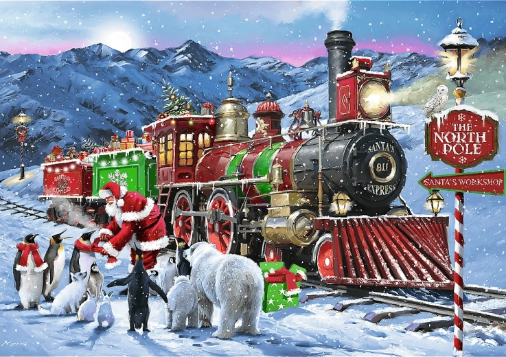 Trefl Puzzle Premium Plus Tea Time: Trenul de Crăciun 1000 piese
