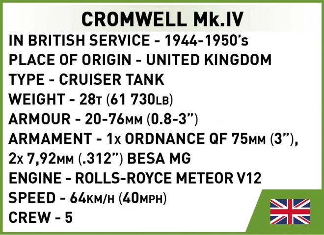 Cromwell Mk. IV Tanc Britanic Al Doilea Război Mondial 1:72