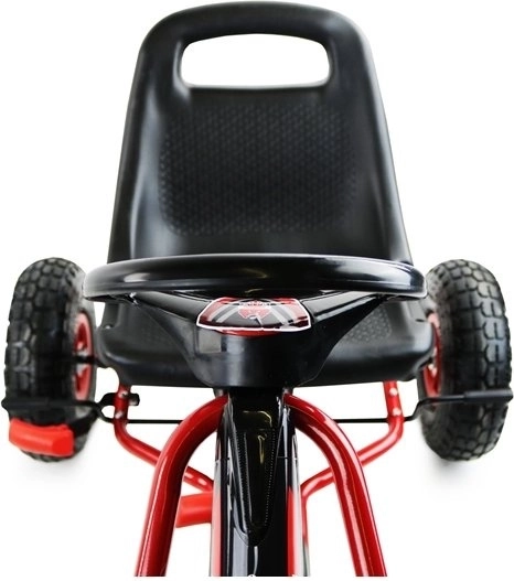 Kart cu pedale + Anvelope gonflabile + Scaun reglabil – Roșu