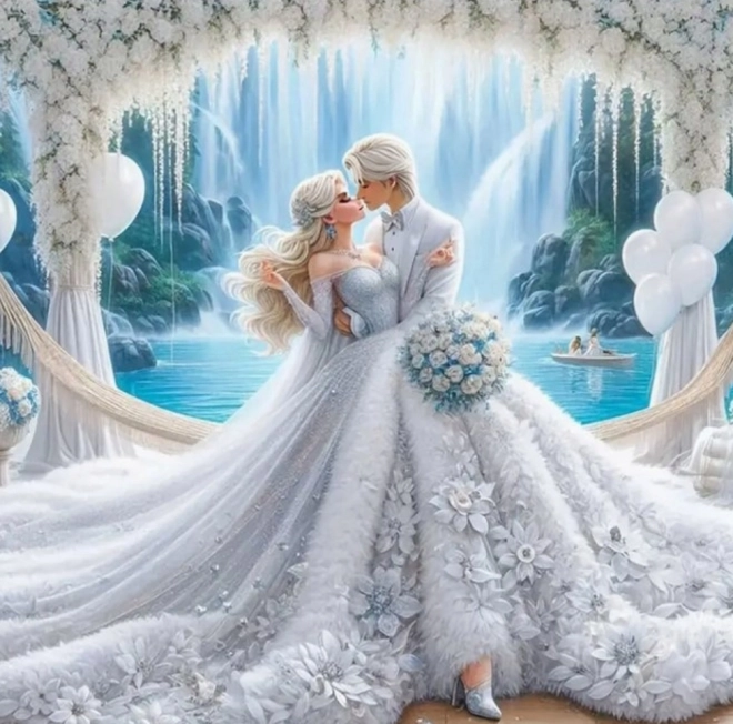 Pictură cu diamante Nuntă 30x40 cm